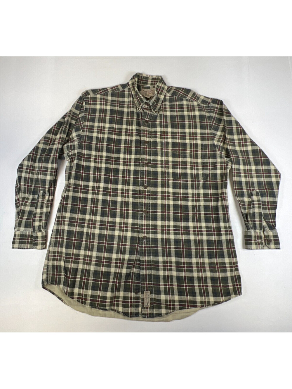 Vintage Abercrombie Big Originals Mens M Plaid Flannel Button Down Shirt